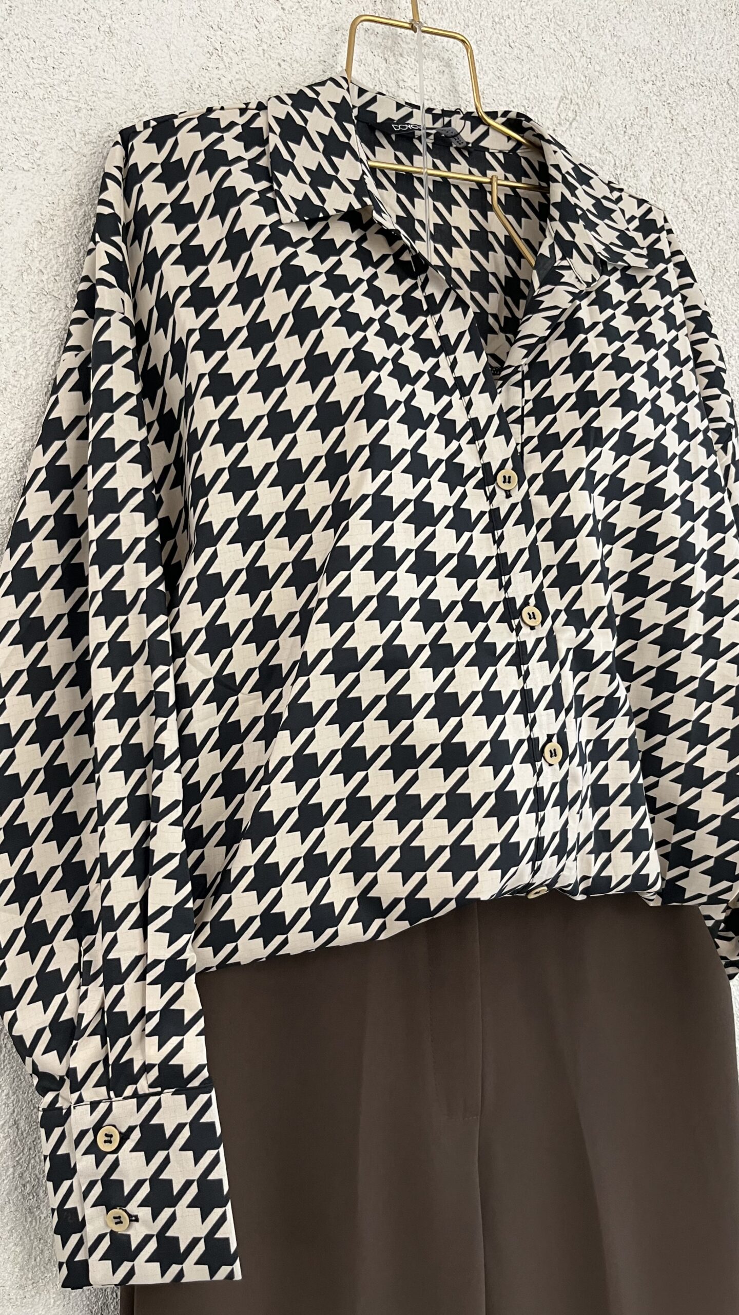 Kazayağı Desenli Gömlek